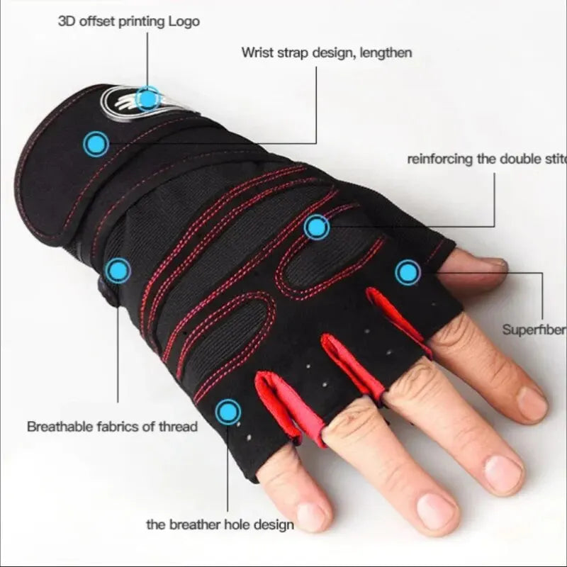 Non Slip Fitness Half Finger Training Gloves