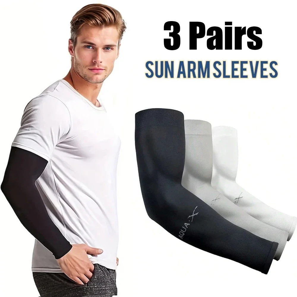 3Pairs Fashion Sun Ice Silk Sleeves