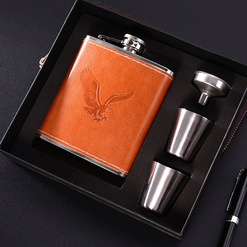 Stainless Steel Hip Flask — 7oz, Creative Gift for Men