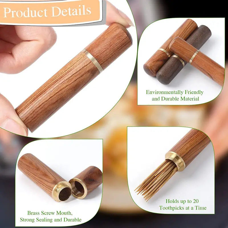 Portable Wooden Toothpick Holder for Living Room Use