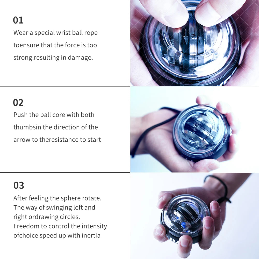 LED Gyroscope Ball — Wrist & Hand Trainer