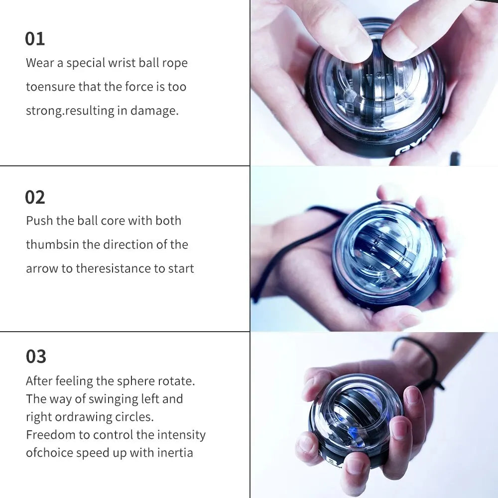 LED Gyroscope Ball — Wrist & Hand Trainer