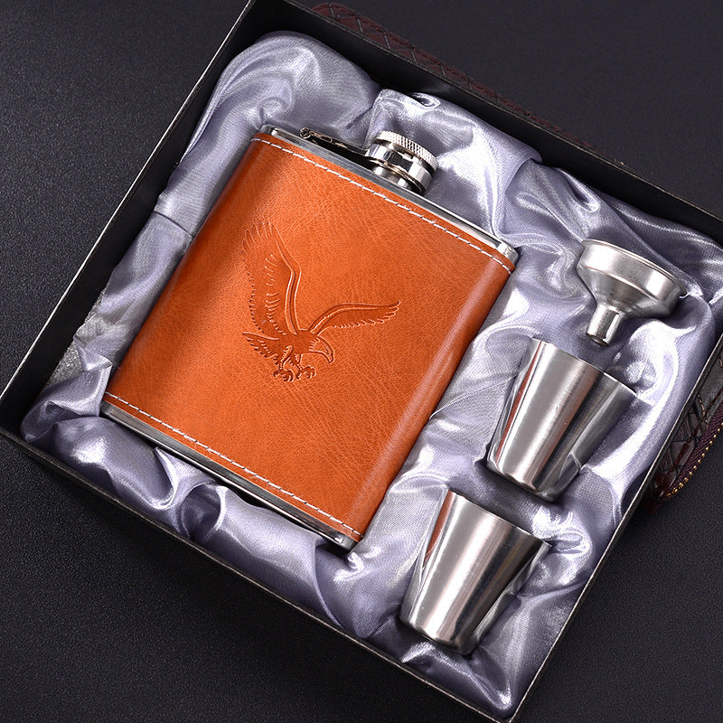 Stainless Steel Hip Flask — 7oz, Creative Gift for Men