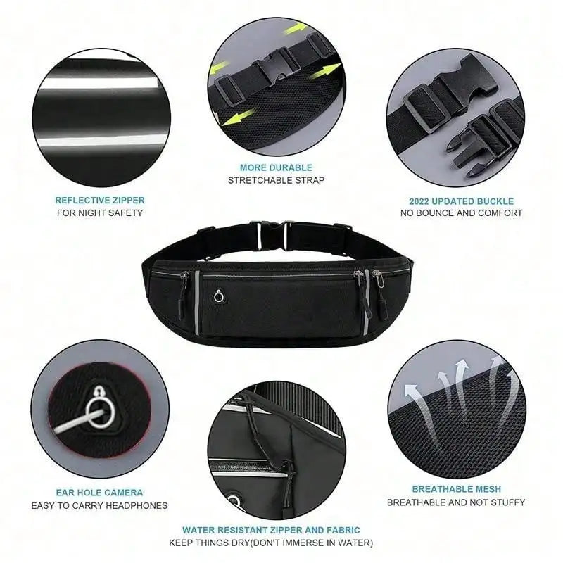 Professional Running Waist Carrier- 3-in-1 Bag/Belt/Pouch.